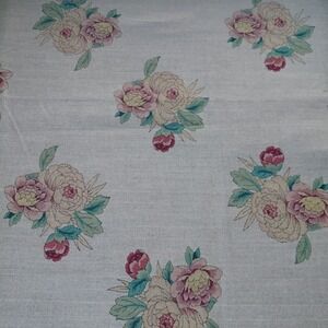 VTG Herringbone Floral Fabric Soft Cotton Chic Clothing Decor Retro Countryside